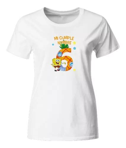 Playera Personalizada Cumpleaños Pc6 Fiesta Bob Caricatura en venta en