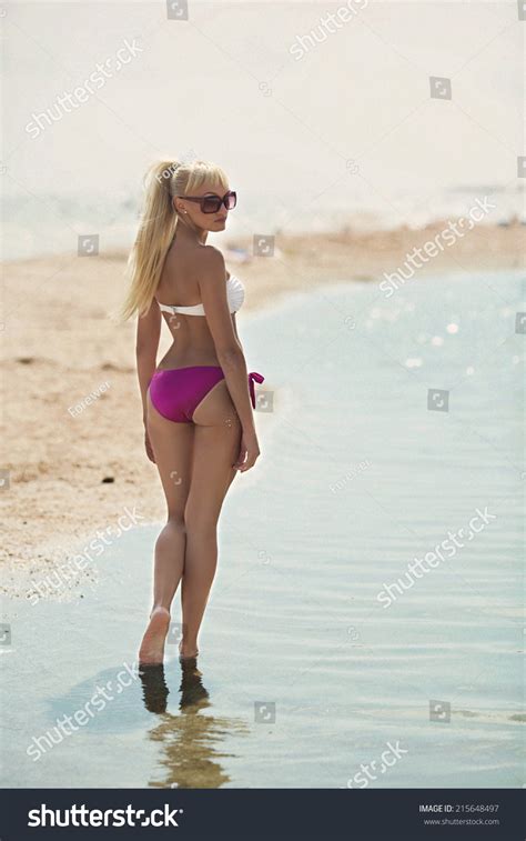 Sexy Bikini Girl Posing Beach Stock Photo Shutterstock