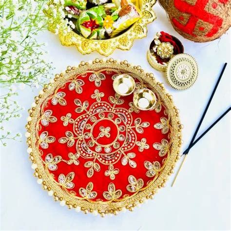 Stainless Steel Aarti Pooja Thali Design Round At Rs 250piece In Mumbai