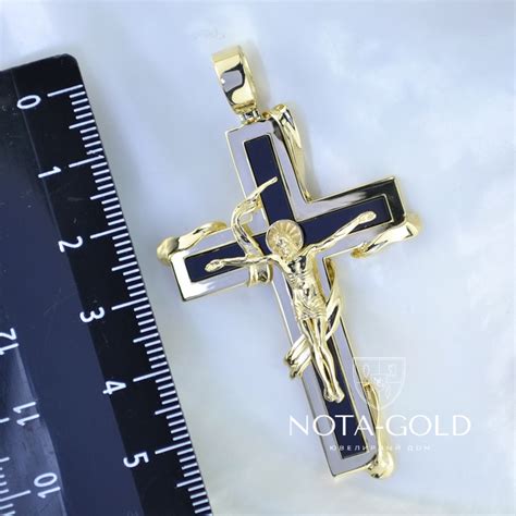 Эксклюзивный мужской золотой крест с чёрным ониксом (Вес 21 гр ...