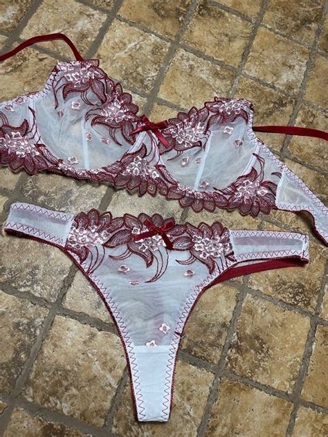 Trasparente Set Lingerie Donna Bianco Burgundo Kaufen Auf Ricardo