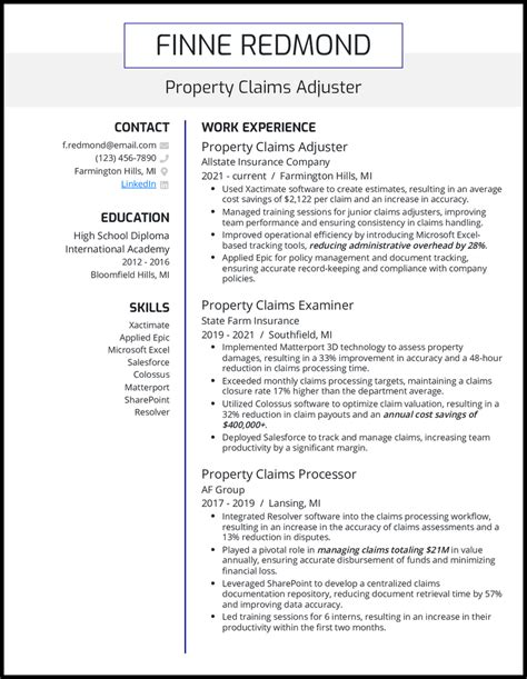 15 Claims Adjuster Resume Samples For 2025