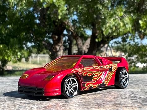 Hot Wheels Red Toy Car With Flames
