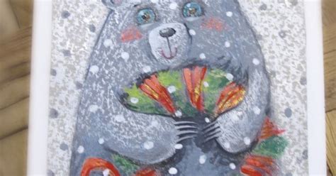 Часть зимних открыток готова. Принимайте. | Масляная пастель, Пастель ...