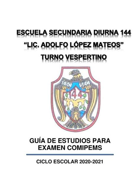 Examen Comipems Simulador Gu A De Estudio Secundaria O Colegio