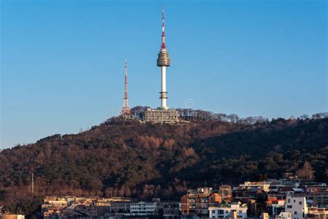 Itaewon District And Namsan Tower In Seoul South Korea Stock Photo