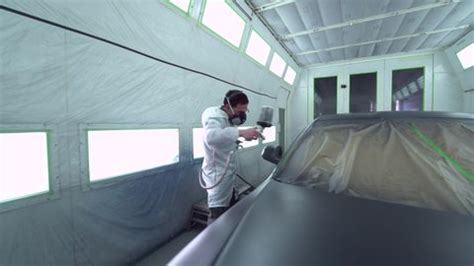 Car Body Painter Spraying Car Paint Stock Footage Video (100% Royalty ...