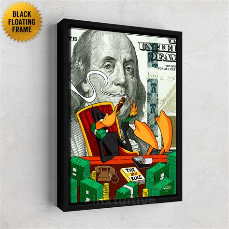 10x Daffy Duck Money Motivational Canvas Art Inktuitive