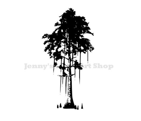 Cypress Tree Swamp Graphic Vector And Png Instant Download Svg And