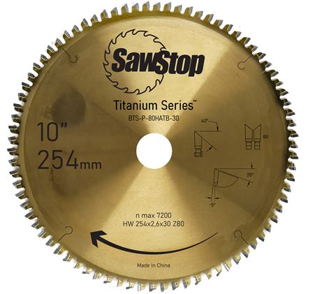 Titanium Series 80 Tooth Blade Sawstop