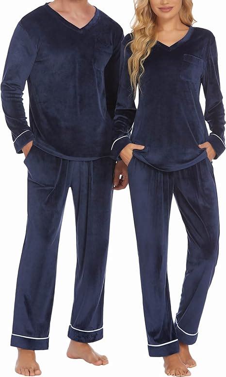 Ekouaer Schlafanzug Damen Und Herren Paare Lang Pyjama Sets Langarm