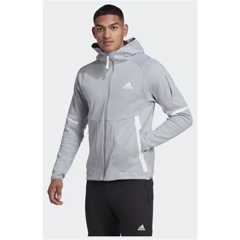 adidas Sweat à Capuche Designed for Gameday Full Zip - Argent/Blanc ...