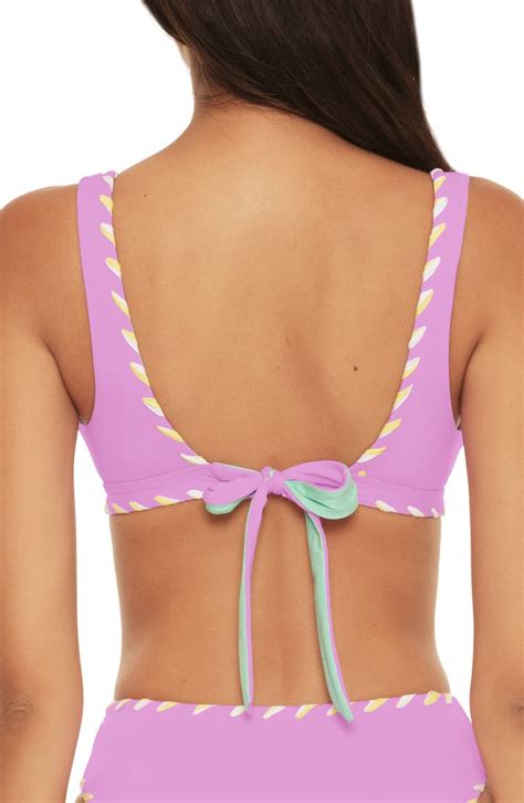 Becca Womens Pink Camille Reversible Bralette Bikini Top Couturepoint