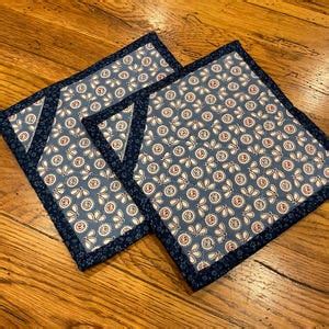 Set Of Homemade Quilted Pot Holders These Adorable Hot Pads Are Made With Reproduction