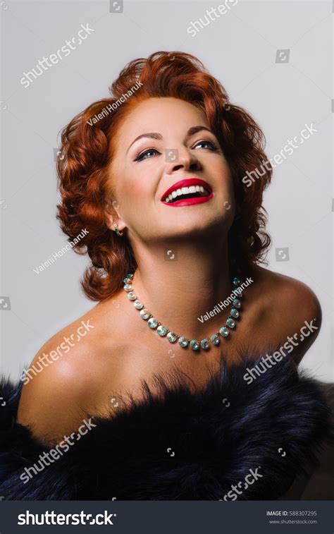 Beautiful Mature Redhaired Woman Smiling Camera Stock Photo 588307295 Shutterstock
