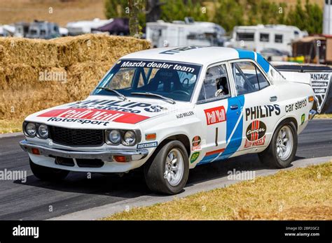 Rod Millen In His 1974 Mazda Rx3 Rally Winning Car Stock Photo Alamy