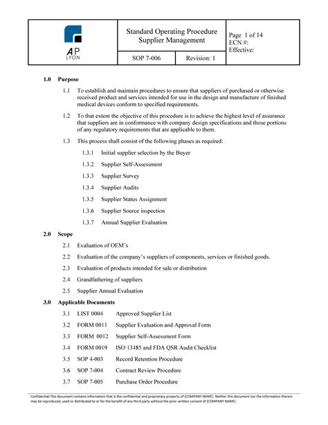 Supplier Management Procedure