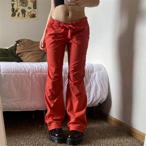 Vintage S Lowrise Flare Cargo Pants By Depop