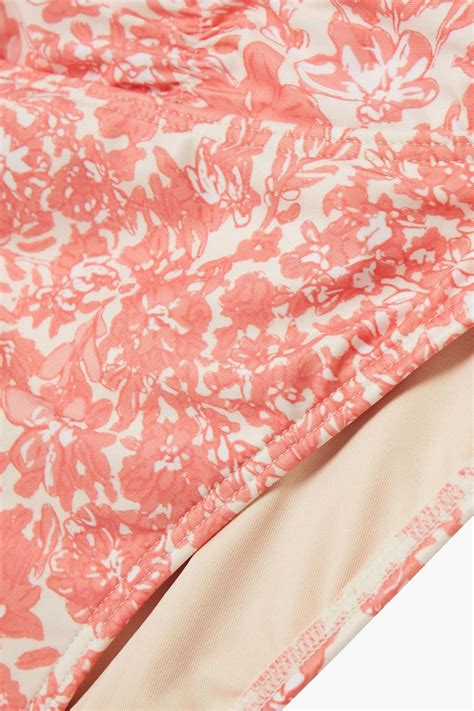 Peony Swimwear Ruched Floral Print High Rise Bikini Briefs The Outnet