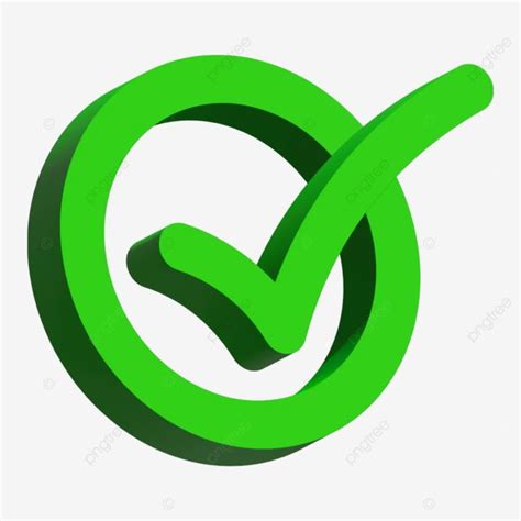 rendering   green  mark isolated  transparent background