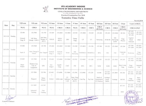 Diploma Time Table 2018 6