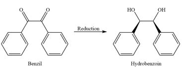 The Reduction Of Benzil To Hydrobenzoin Can Be Followed By TLC Or IR Or