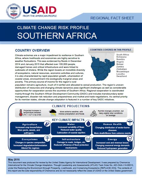 Climate Risk Profile Southern Africa Global Climate Change