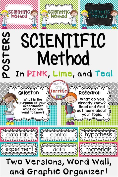 Scientific Method Posters In Pink Lime And Teal Scientific Method