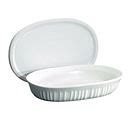 French White Ounce Oval Baking Dish With Lid Pyrex