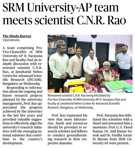 Renowned Scientist, Prof. CNR Rao Delivers Words of Appreciation for