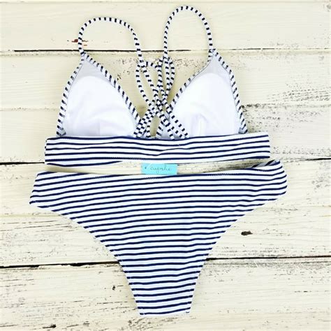 Cupshe Swim Cheeky Gal Cupshe Striped Swim Bikini Poshmark