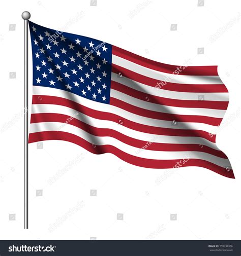 Waving National Flag United States America Stock Vector (Royalty Free