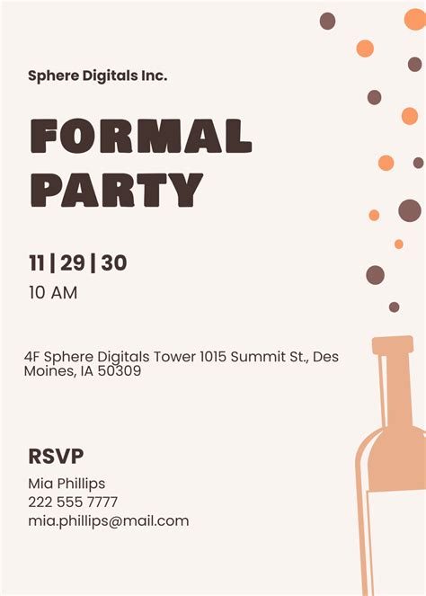 FREE Formal Invitation Templates Formal Event Invitation Word Template