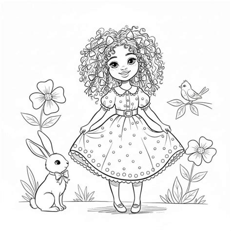 Menina Bonita Do Laço De Fita Para Colorir