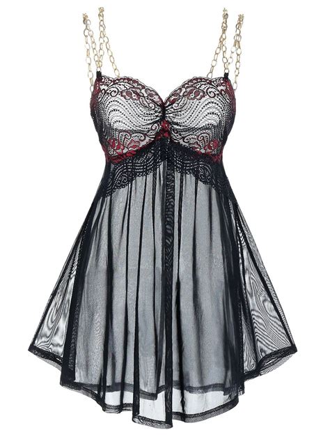 Sexy Babydoll Lingerie Erotic Women Black Lace Plus Size Hot Sex Picture