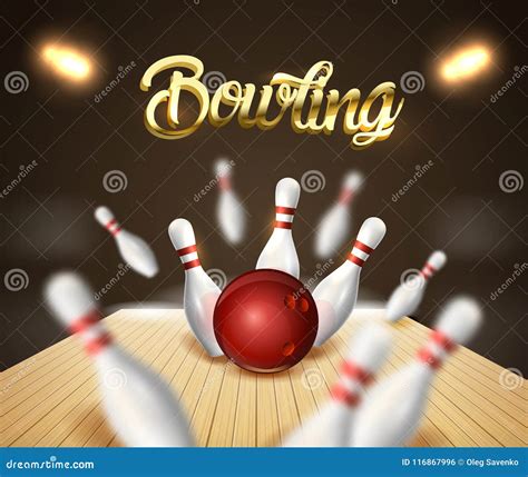 Bowling Strike Background Banner Vector Clip Art Illustration