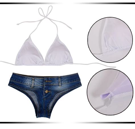 New Design Oem Bikini Polyester Bathing Suit Highly Flexible Jeans Sexy Tankinis Swimwear