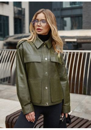 Зеленая куртка - рубашка из натуральной кожи | Fashion, Womens fashion ...