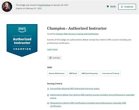 Aws Authorized Instructor Amazon Certificate