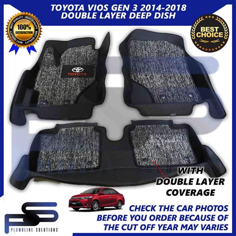 D Double Layer Deep Dish Matting For Toyota Vios Gen Floor