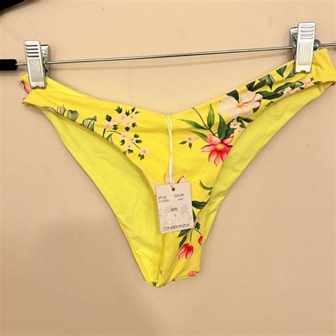TiniBikini Swim Nwt Tinibikini Yellow Floral Swim Bikini Bottom Poshmark