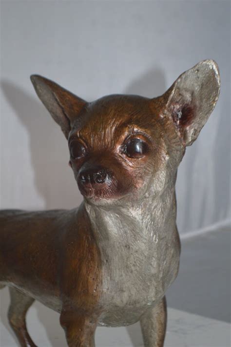 Standing Chihuahua Bronze Statue Size L X W X H Nifao