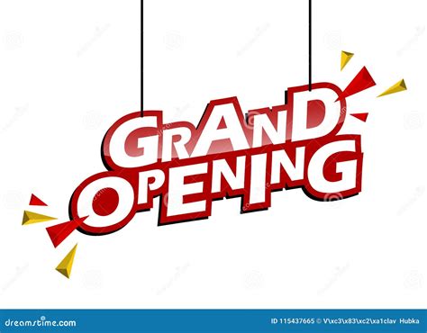 Red And Yellow Tag Grand Opening Stock Vector Illustration Of Concept