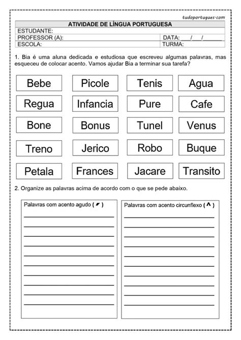 Foto De Atividade De Português - Atividade de Português de Alfabetização - Tudo Português