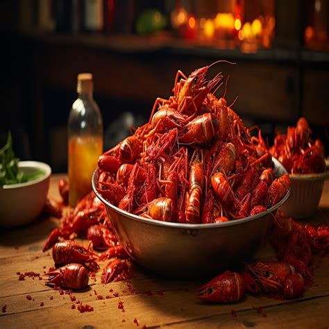 Premium Photo Boiled Crayfish In A Plate