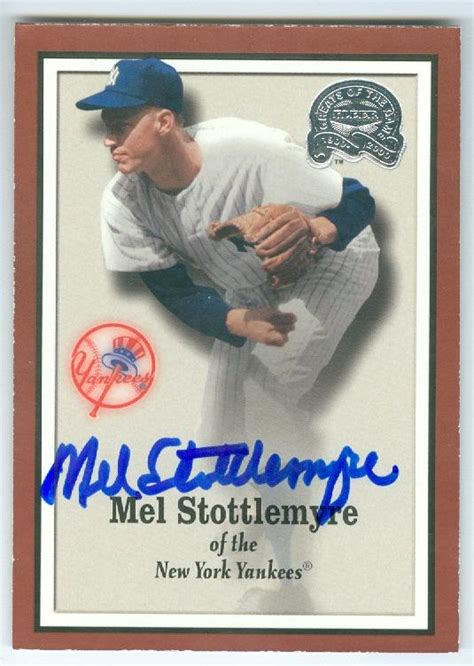 Mel Stottlemyre autographed baseball card (New York Yankees) 2000 Fleer ...