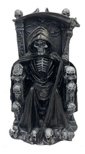 Estatua Caveira Morte No Trono Em Resina Exu Caveira Wiccaa R