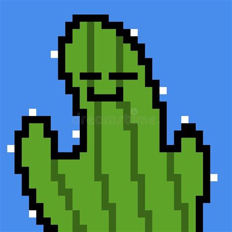 Pixel Art Of A Cactus Stock Illustration Illustration Of Concept