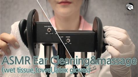 Asmr Ear Cleaning Massage Wet Tissue Towel Latex Gloves No Talking