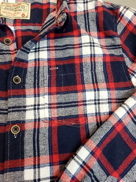 Jachs Mfg Co Long Sleeve Button Down Flannel Shirt Ebay